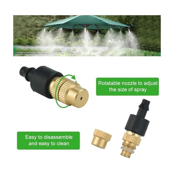 20 Pcs Brass Nozzles, Adjustable Automatic Drip Sprayer, Rust-proof, Detachable, DIY Greenhouse Irrigation System