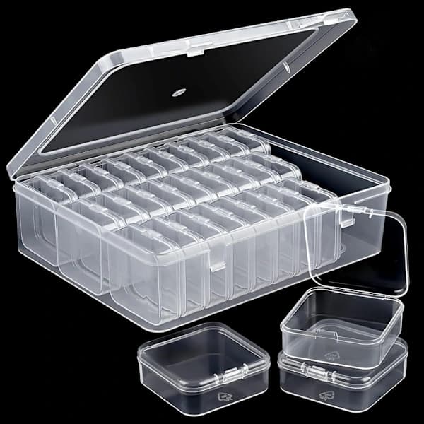 30 sorting boxes, bead storage box with lid, small transparent sorting box for small parts