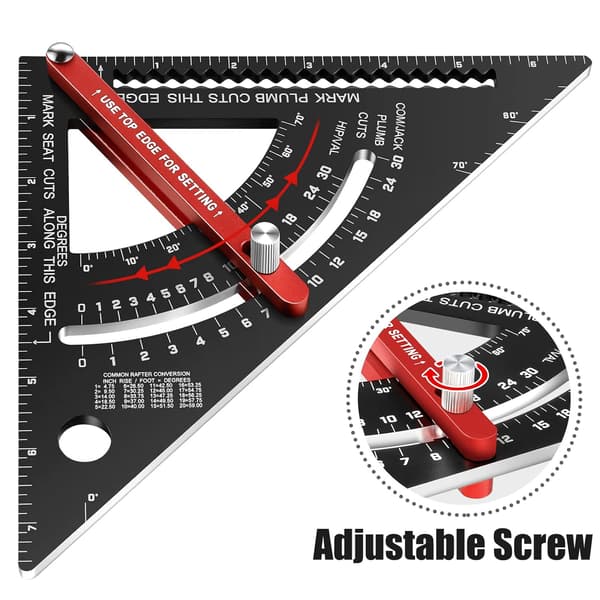 Takvinkel 7 tum Carpenters Square Tool Justerbar Set Squar