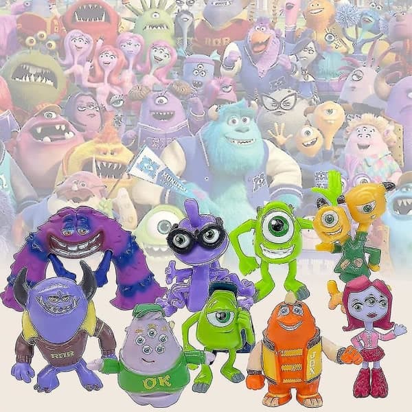 12-delt Monsters, Inc. Actionfigursæt - Sjove Samleobjekter