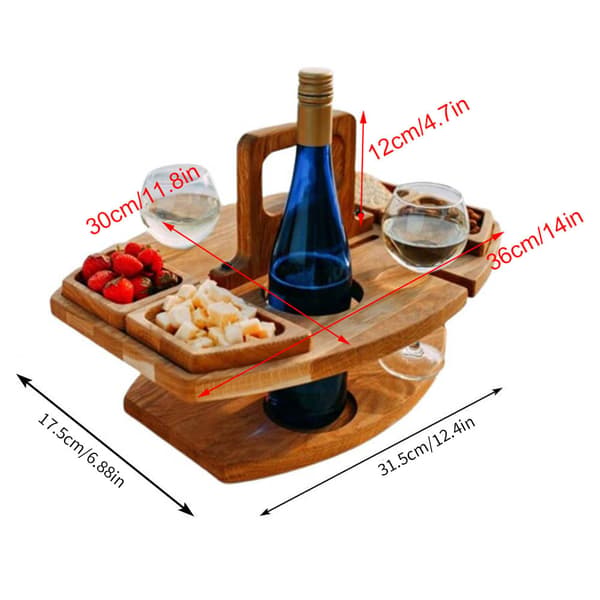 Portable Wooden Cheese Board Fruit Tray Integrated Fruit Wine Plate for Nuts Wine