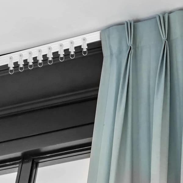5 Meter Flexible Ceiling Track for Curtains Bendable Curtain Track with Mounting Accessories Ceiling Track for Windows Shower Curtains White