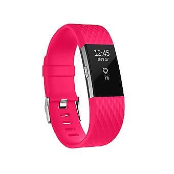Armbånd med diamantmønster for FITBIT Charge 2, 12,5x8,5 cm (rød)
