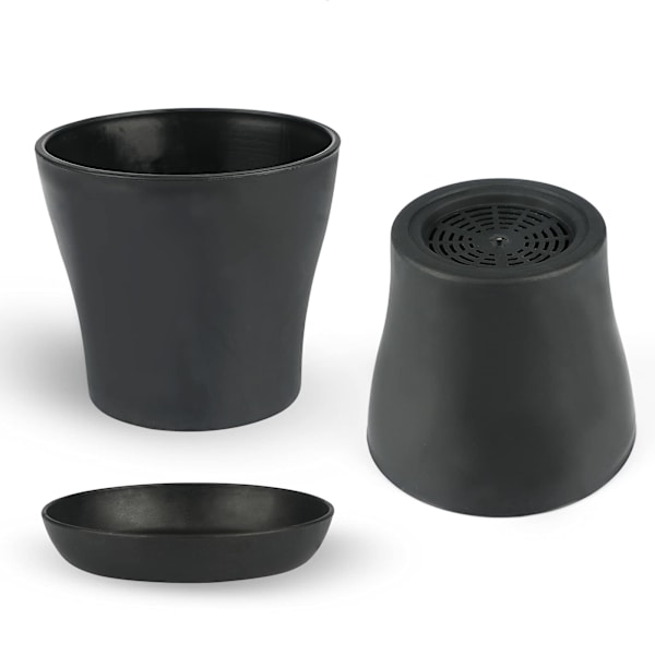 8 kpl 10 cm Kukkaruukkuja Rei'illä, Pieniä Kaktusruukkuja, Pyöreitä Muoviruukkuja, Kukkaruukku Aluslautasella Toimistoparvekkeelle, Värikäs black