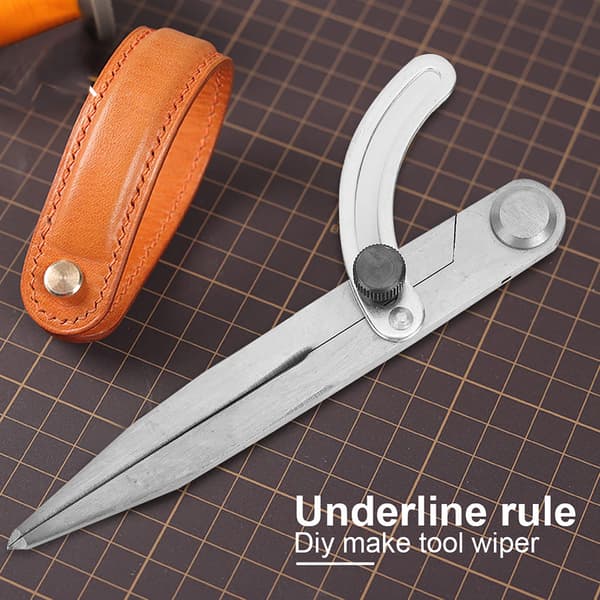 Leather Craft Compass Steel Adjustable Distance Edge Creaser DIY Tool 155mm