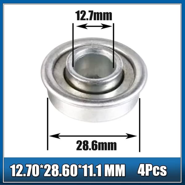 12.7P hjullager for gressklipper 12,7 x 28,5 x 32,1 mm (4 stk)