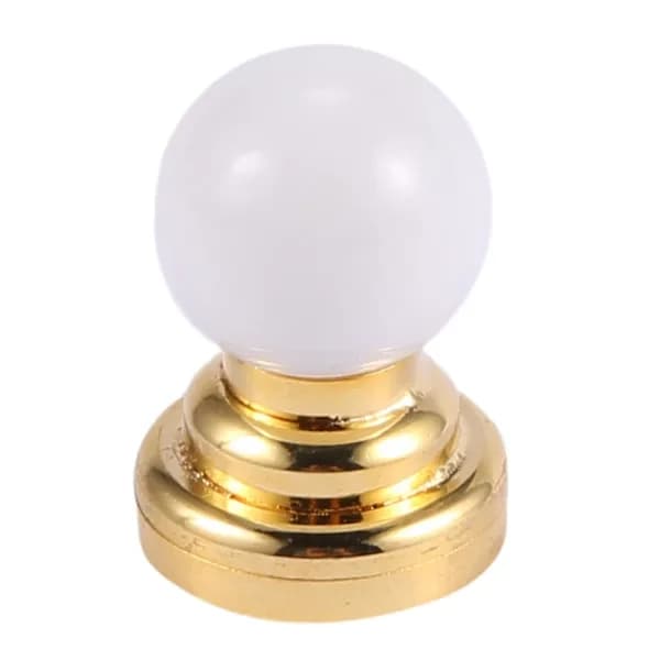 1:12 Dollhouse Miniature Globe White Ceiling Lamp LED Lighting Lamp With Battery