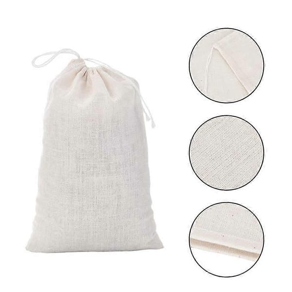 50-pack Bomullsmuslinpåsar Dragskopåsar 10 x 15 cm Vit för Te Smycken Bröllopsgåvor Förvaring