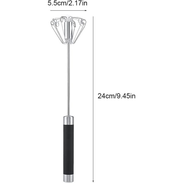 Visp, Halvautomatisk Håndmikser, Manuell Eggvisp i Rustfritt Stål, Multifunksjonell Roterende Visp for Visping, Pisking og Blanding, Gave til Barn