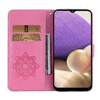 Plånboksfodral för Samsung Galaxy S24 FE Uggla Blomma Tryckt Strass Läderfodral Style F