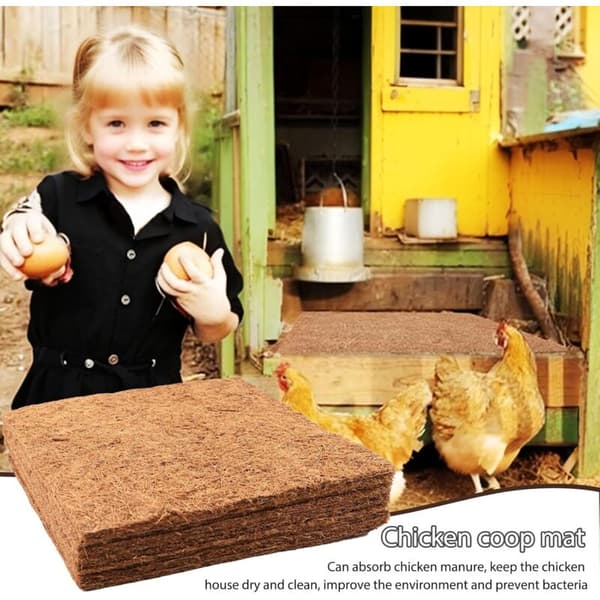 10-pack Kokosnötsmulchskivor 30x30 cm för Växter och Hönshus, Värpreden, Foder