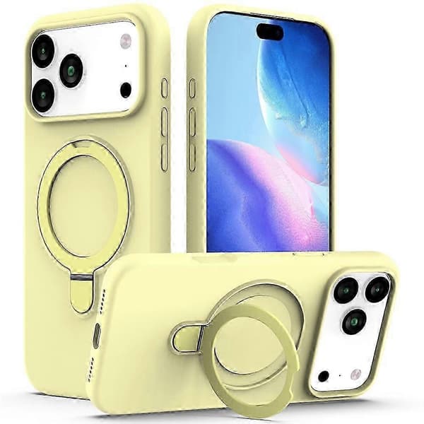 Compatible with iPhone 17 Pro Max Case Compatible with MagSafe Kickstand PC + Silicone Phone Case Yellow szrh