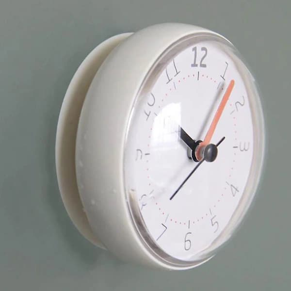 Waterproof Battery Operated Bathroom Wall Clock with Zipper, White Color