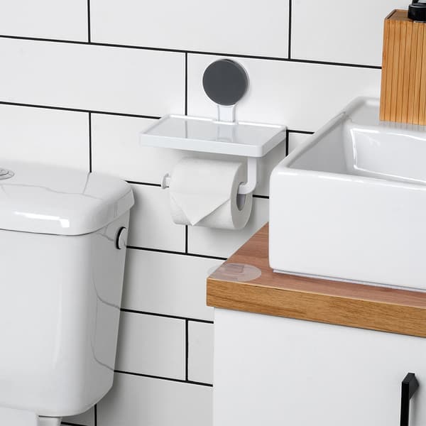 WC-paperiteline imukuppihyllyllä