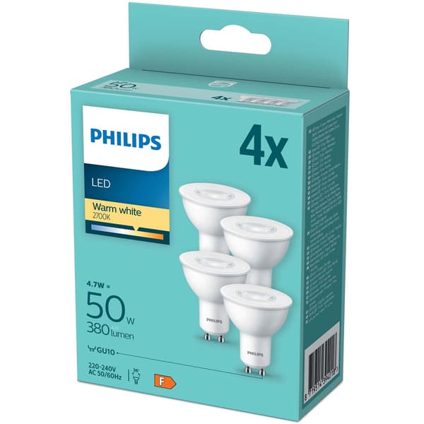 4-pack LED GU10 4,6W (50W) 380lm 138 27
