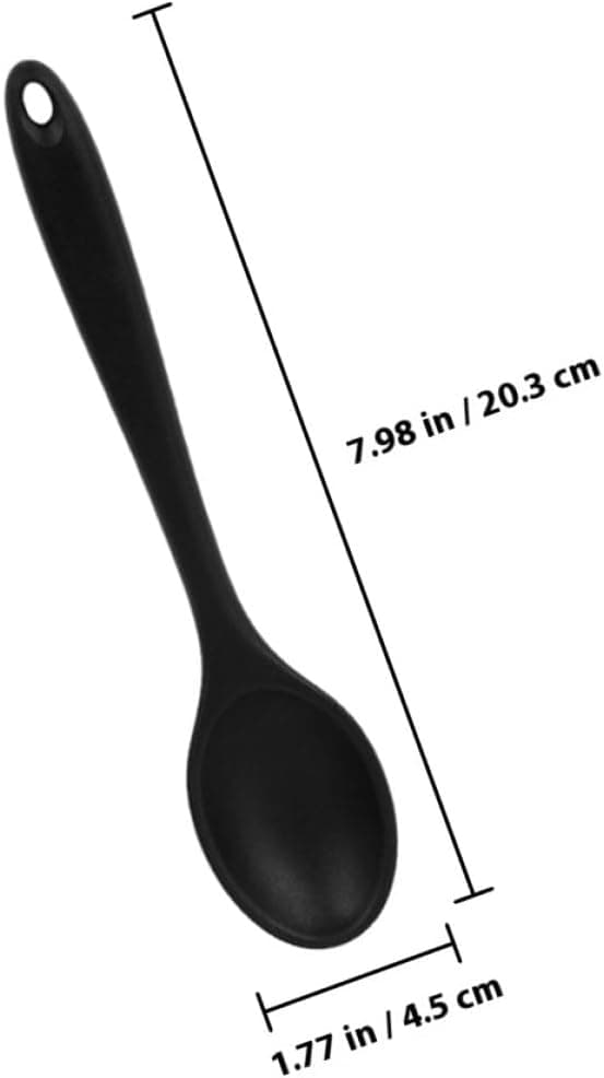 Silicone Mixing Spoon Stirring Spoon Stylish Elegant Black Kitchen Utensil Does Not Deform During Cooking