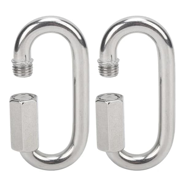 Locking Carabiner, Stainless Steel Quick Link for Trailer Safety, Corrosion-Resistant Finish, Versatile Binding for Extreme Conditions
