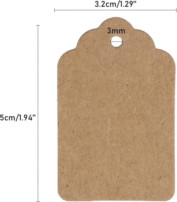 1000 stk. Kraft-prislapper 3,2x5 cm Brun