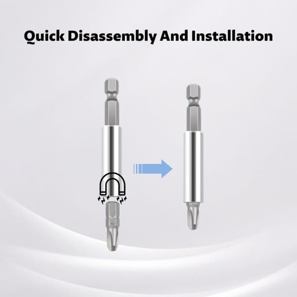 Bitsholder 60/75/100/150 mm 1/4\" Sekskant Skridsikkert greb til skruemaskiner/boremaskiner