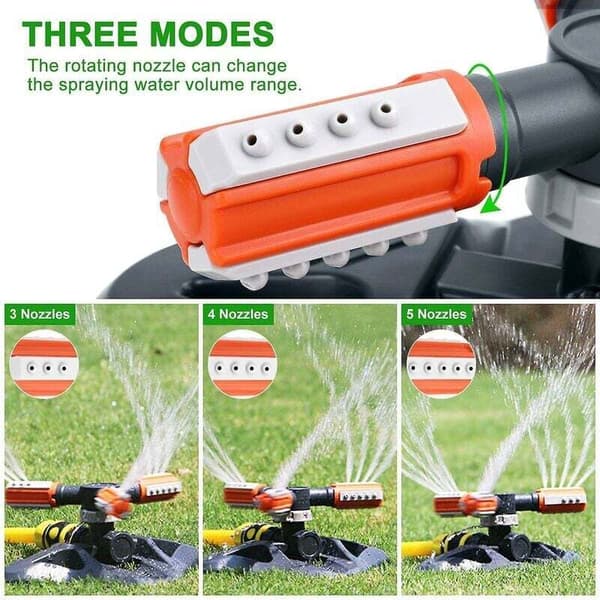 Garden Sprinkler, Automatic Garden Watering System, Large Area Coverage 360° Rotating Sprinkler for Lawn, Garden