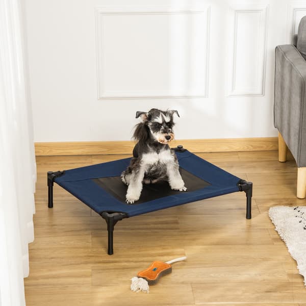 Hundeseng utendørs stål 600D Oxford blå 76,2 x 61 x 18 cm