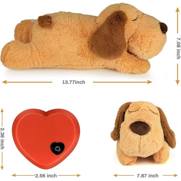 Valpeleke med realistisk hjerteslag for hund
