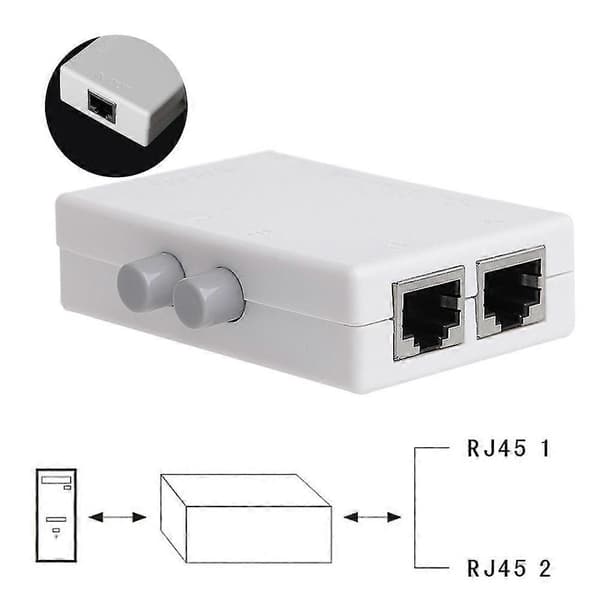 2-i-1-ud Eller 1-i-2-ud Rj45 Splitter Vælger Switch 2 Porte Netværks Switch -Sy