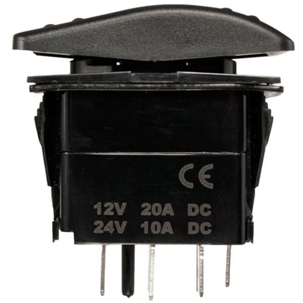 3X 12V 20A Spil Ind-Ud ON-OFF-ON Vippekontakt 7-benet Blå LED