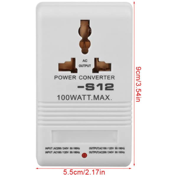 100W Spændingsomformer 110V/120V til 220V/240V Step-Up Transformator
