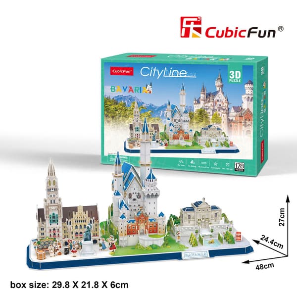Cubicfun 3D-pussel City Line Bayern