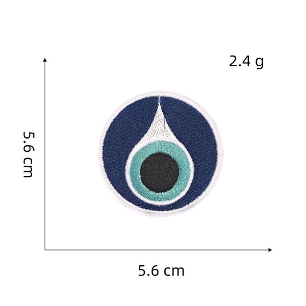 9 stk. Devil's Eye broderte stryke-på-merker, broderte klistremerker