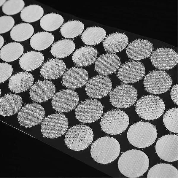 1000 selvklebende borrelåspunkter, 10 mm i diameter, 500 par selvklebende borrelåspunkter