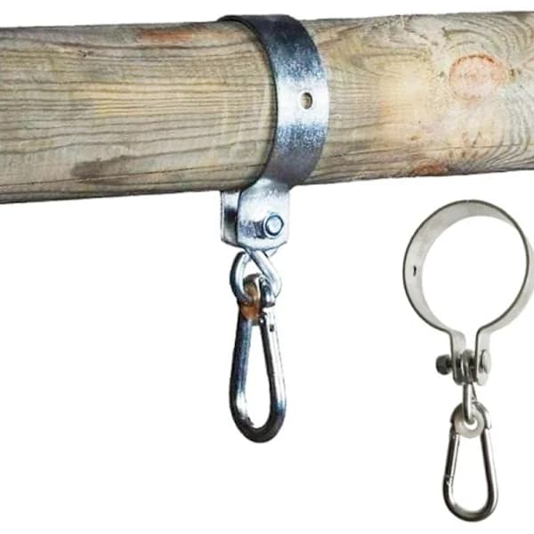 2 Svingfester med karabinkrok for 10 cm runde bjelker - Sikker montering
