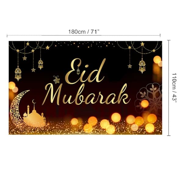 180x110cm Eid Baggrund Mubarak Dekorativ Baggrund A A