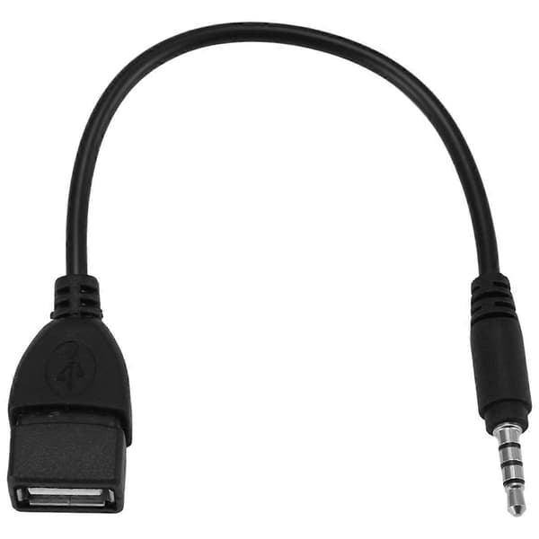 USB-stik, AUX, 3,5 mm-stik til lyddata opladningskabel sort
