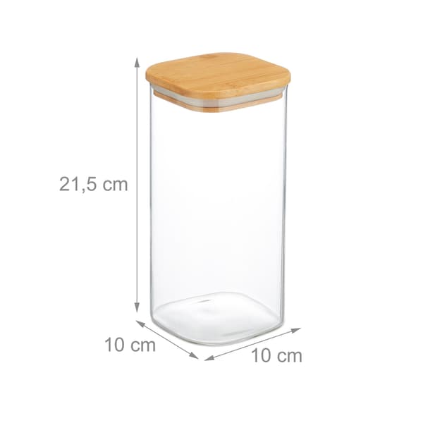 Sæt med 3 opbevaringsglas med låg 1500 ml
