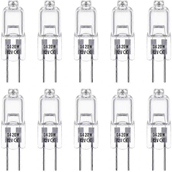 G4 Halogen Bulbs 20W 12V 2-Pin Base Replacement for Landscape Lighting Under Cabinet Lighting Puck Lights Track Lighting Dimmable (10-Pack)