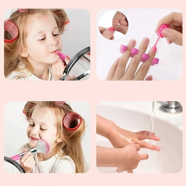 Vaskbart makeup sæt til børn, sjovt tidligt pædagogisk legetøj, nyhed, nytårsgave Pink Black