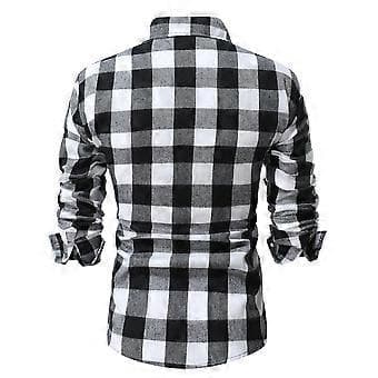 Miesten pitkähihaiset ruutupaidat (2XL Punainen)