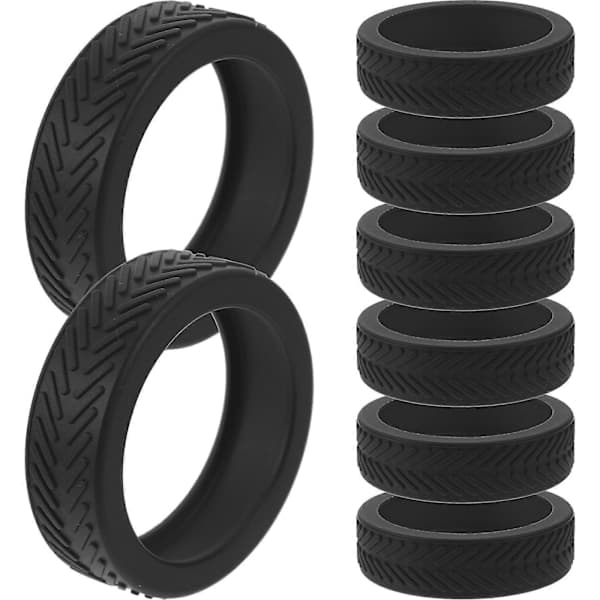 8 stk. gummihjulbeskyttere for kofferter, beskyttelse for koffertruller