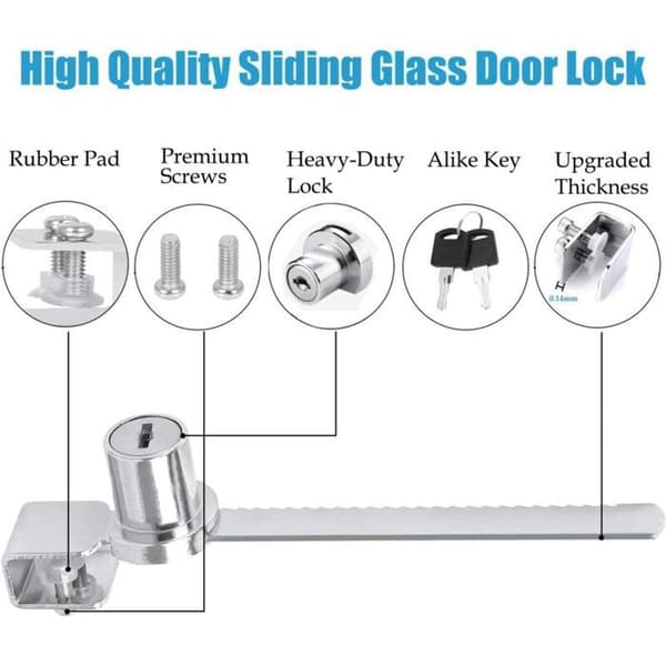 Sliding Lock with Different Keys, Display Cabinet Lock, Vivarium Lock, Terrarium Lock, Showcase Lock, Ratchet Lock