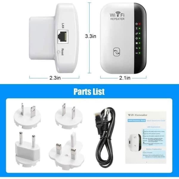 Trådløs WiFi-forsterker 300 Mbps med WPS-knapp