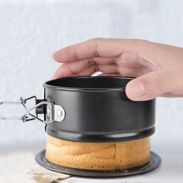 4-tommer springform bageforme - Non-stick rund bageform med kagedekorationer til hjemmebag