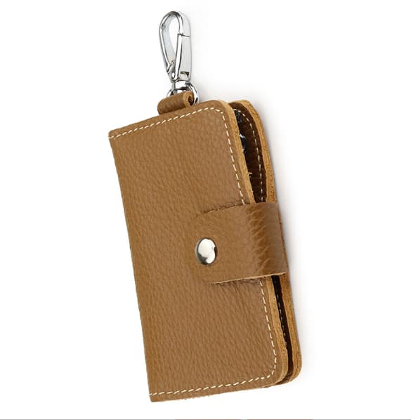 Lædernøglering til mænd - slank og kompakt brun Brun