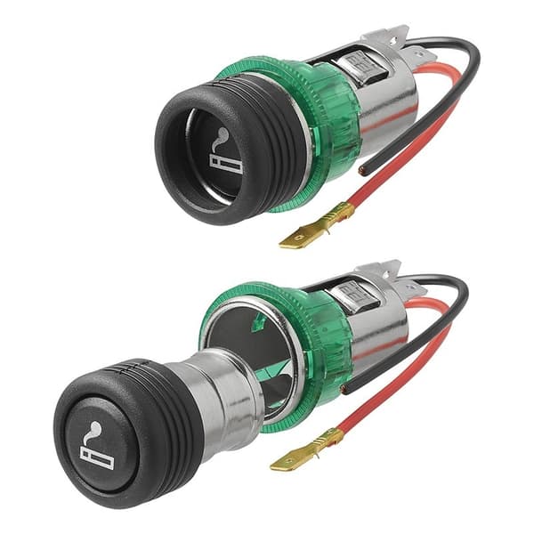 Sigarettenner innfelt uttak med belysning 12V/24V