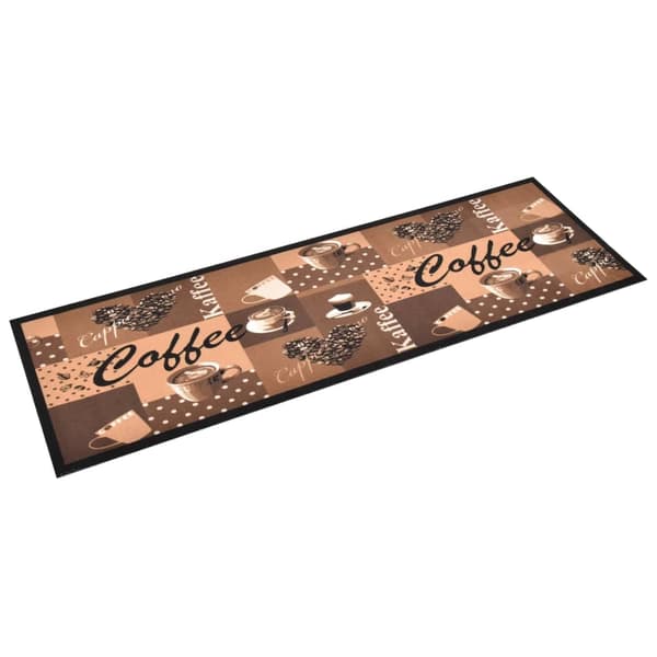 vidaXL Køkkenmåtte maskinvaskbar kaffe brun 60x180 cm multifärg multicolor