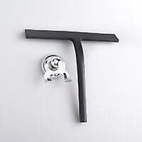 Dusjskrape med sugekoppholder 28 cm svart silikon INOX vindusskrape