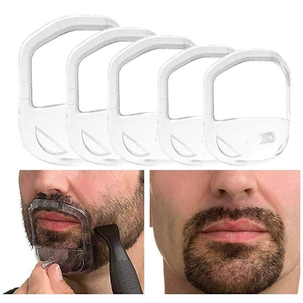 Skäggformare Getskägg Mustasch Grooming Verktyg 5 ST White