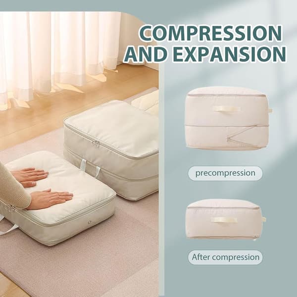 2024 Upgraded Large Capacity Compression Bag for Storage, Bedding, and Clothes for Suitcases Pink Large Pink Large
