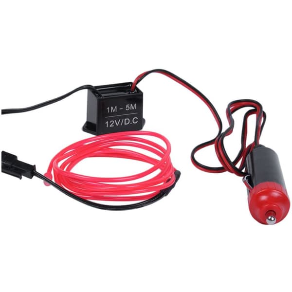 1M EL Fleksibel Neon Par LED Lys Bilslange Rør + 12V Inverter - Rosa